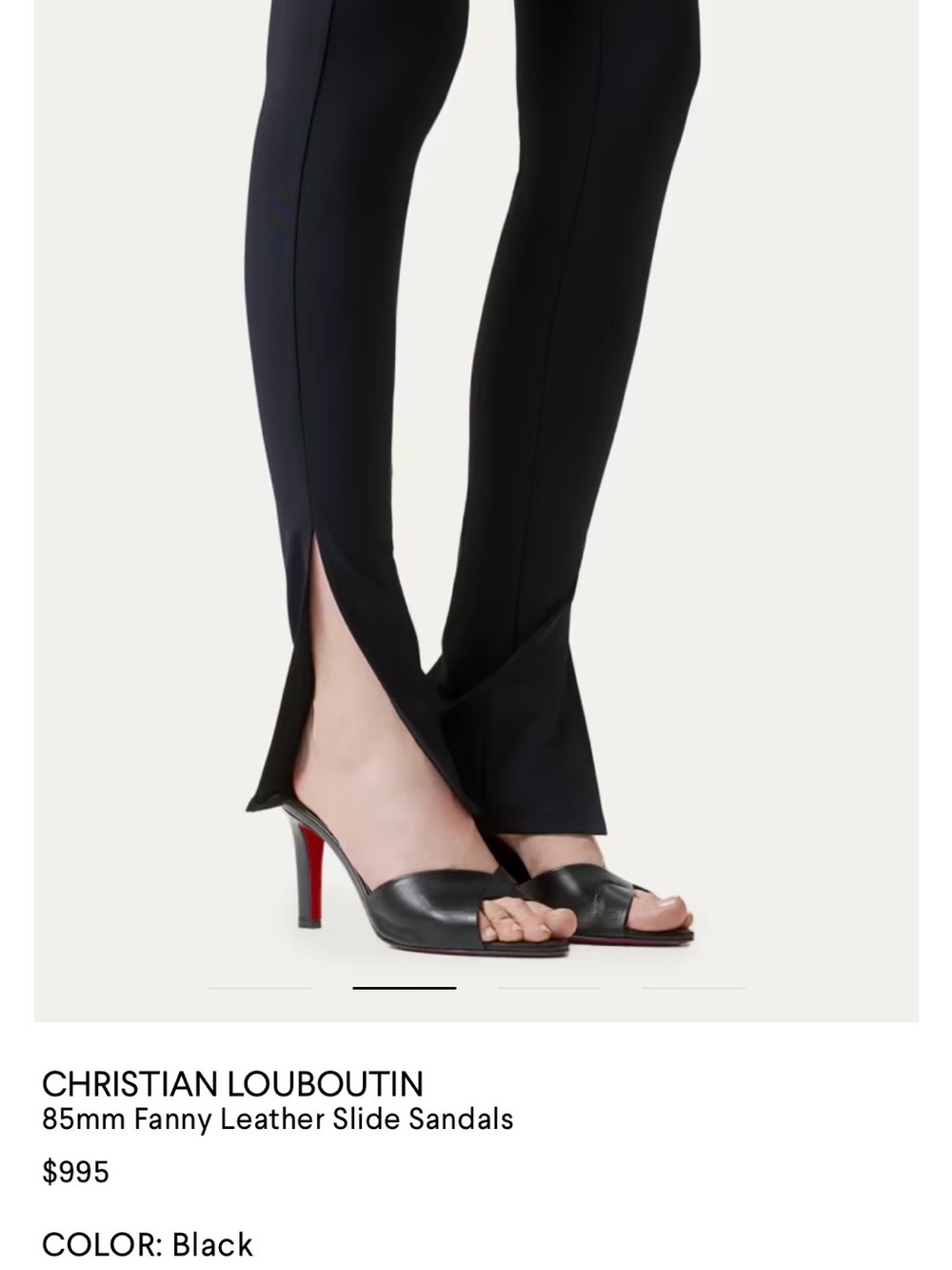 Christian Louboutin Black Satin Cross-Front Slide Mules with Red Sole WORN ONCE! - Picture 5 of 5